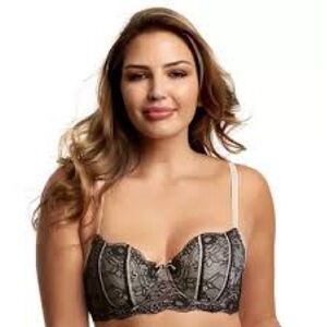 Apt. 9 Black and Cream Lace Balconette Lingerie Bra
